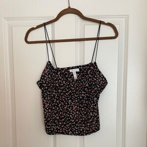 Leith Black and Pink Floral Camisole